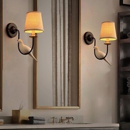 Designer Touch Decorative Northern American Birds European Creative Cloth Art Wall Lamp Lights