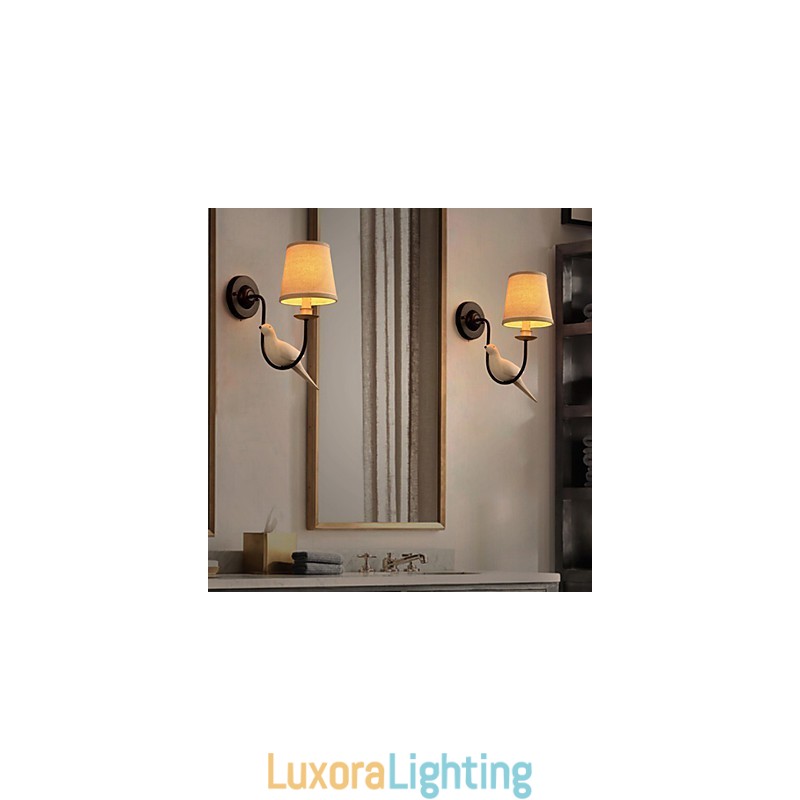 Designer Touch Decorative Northern American Birds European Creative Cloth Art Wall Lamp Lights