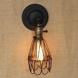 Designer Touch Decorative American Industrial Style Fence Rusty Iron Mesh Wall Sconce