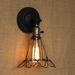 Designer Touch Decorative American Industrial Style Fence Iron Mesh Bronze Wall Sconce