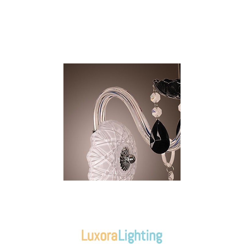 Designer Touch Decorative Black Crystal Wall Light with Candle Bulb
