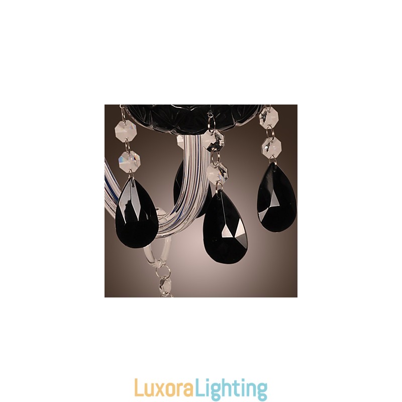 Designer Touch Decorative Black Crystal Wall Light with Candle Bulb