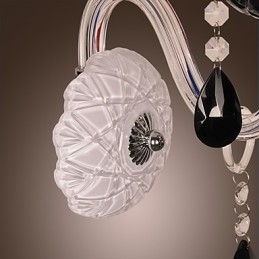 Designer Touch Decorative Black Crystal Wall Light with Candle Bulb
