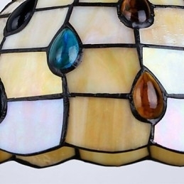 Designer Touch Decorative European Mediterranean Contracted Rural Creative Wrought Iron Wall Lamp Glass Lights