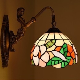 Designer Touch Decorative European Contracted Rural Creative Wrought Iron Wall Lamp Glass Lights