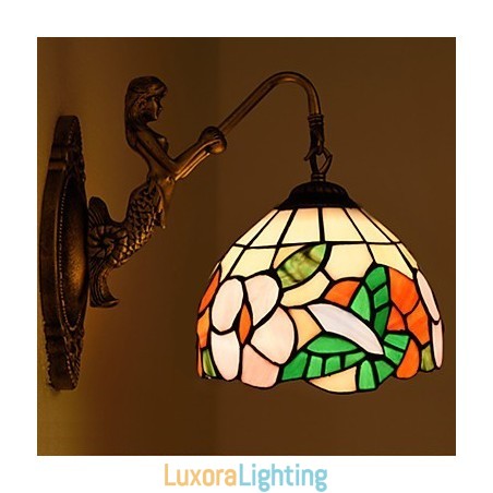 Designer Touch Decorative European Contracted Rural Creative Wrought Iron Wall Lamp Glass Lights