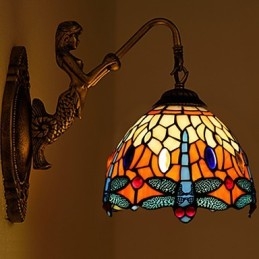 Designer Touch Decorative European Contracted Rural Creative Wrought Iron Wall Lamp Glass Lights