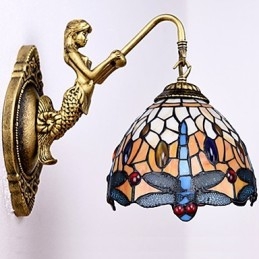 Designer Touch Decorative European Contracted Rural Creative Wrought Iron Wall Lamp Glass Lights