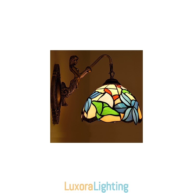 Designer Touch Decorative European Contracted Rural Creative Wrought Iron Wall Lamp Glass Lights