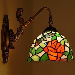 Designer Touch Decorative European Contracted Rural Creative Wrought Iron Wall Lamp Glass Lights