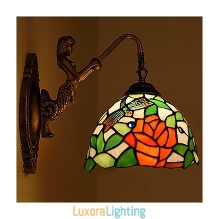 Designer Touch Decorative European Contracted Rural Creative Wrought Iron Wall Lamp Glass Lights