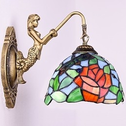 Designer Touch Decorative European Contracted Rural Creative Wrought Iron Wall Lamp Glass Lights