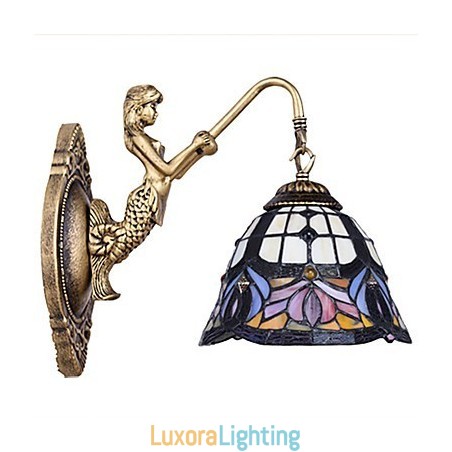 Designer Touch Decorative European Contracted Rural Creative Wrought Iron Wall Lamp Glass Lights