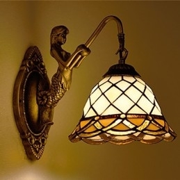 Designer Touch Decorative European Contracted Rural Creative Wrought Iron Wall Lamp Glass Lights