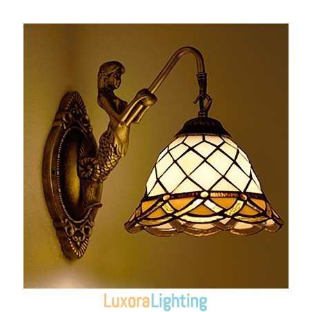 Designer Touch Decorative European Contracted Rural Creative Wrought Iron Wall Lamp Glass Lights