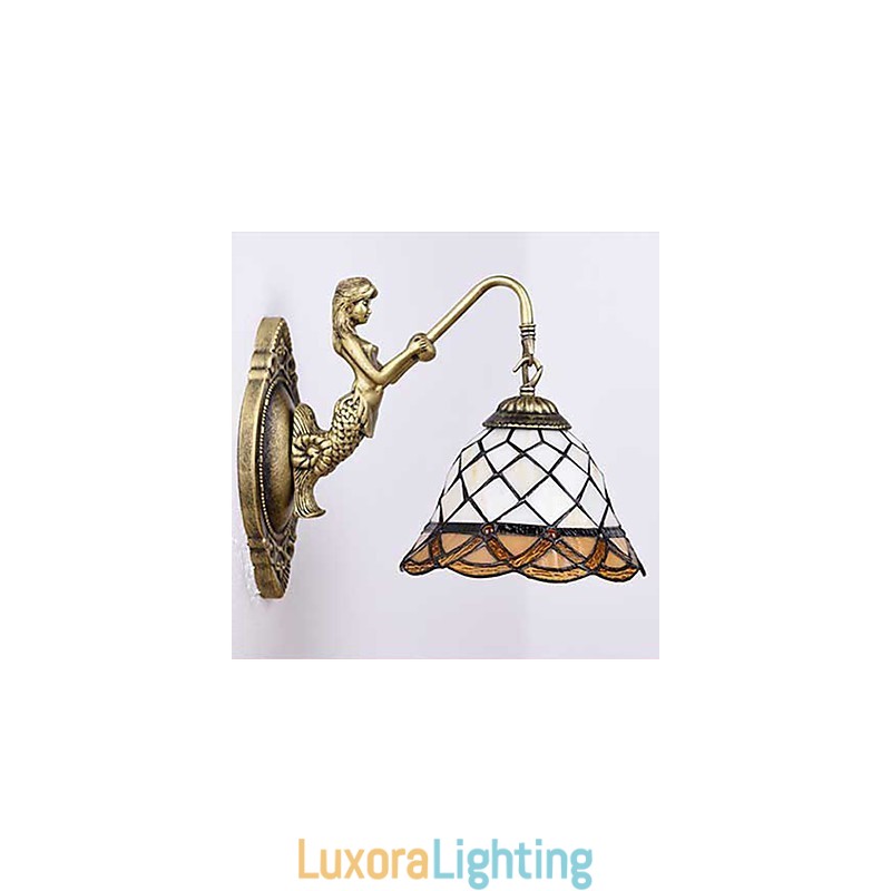 Designer Touch Decorative European Contracted Rural Creative Wrought Iron Wall Lamp Glass Lights