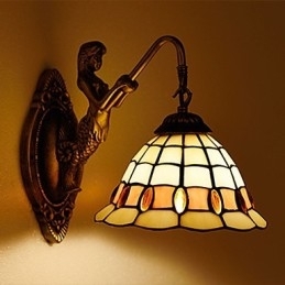 Designer Touch Decorative European Contracted Rural Creative Wrought Iron Wall Lamp Glass Lights