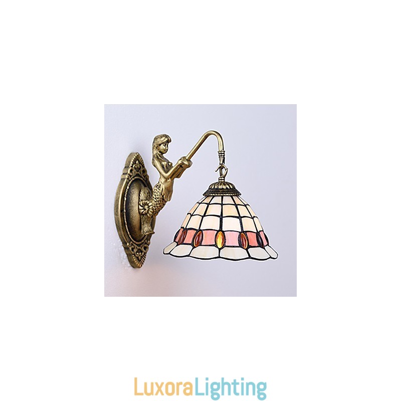 Designer Touch Decorative European Contracted Rural Creative Wrought Iron Wall Lamp Glass Lights