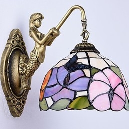 Designer Touch Decorative European Contracted Rural Creative Wrought Iron Wall Lamp Glass Lights