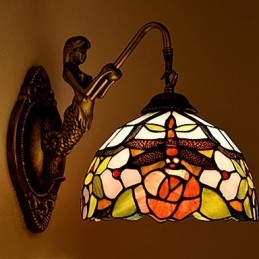 Designer Touch Decorative European Contracted Rural Creative Wrought Iron Wall Lamp Glass Lights