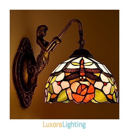 Designer Touch Decorative European Contracted Rural Creative Wrought Iron Wall Lamp Glass Lights