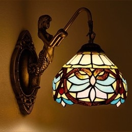 Designer Touch Decorative European Contracted Rural Creative Wrought Iron Wall Lamp Glass Lights