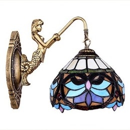Designer Touch Decorative European Contracted Rural Creative Wrought Iron Wall Lamp Glass Lights
