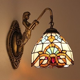 Designer Touch Decorative European Contracted Rural Creative Wrought Iron Wall Lamp Glass Lights