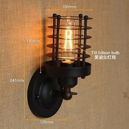 Designer Touch Decorative Retro Simple Elegant Black Bedside Aisle Stairs Balcony Wall Sconce