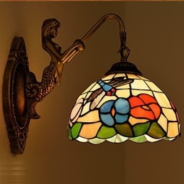 Designer Touch Decorative European Contracted Rural Creative Wrought Iron Wall Lamp Glass Lights