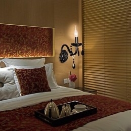 Designer Touch Decorative Black Crystal Wall Light with Candle Bulb