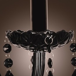 Designer Touch Decorative Black Crystal Wall Light with Candle Bulb