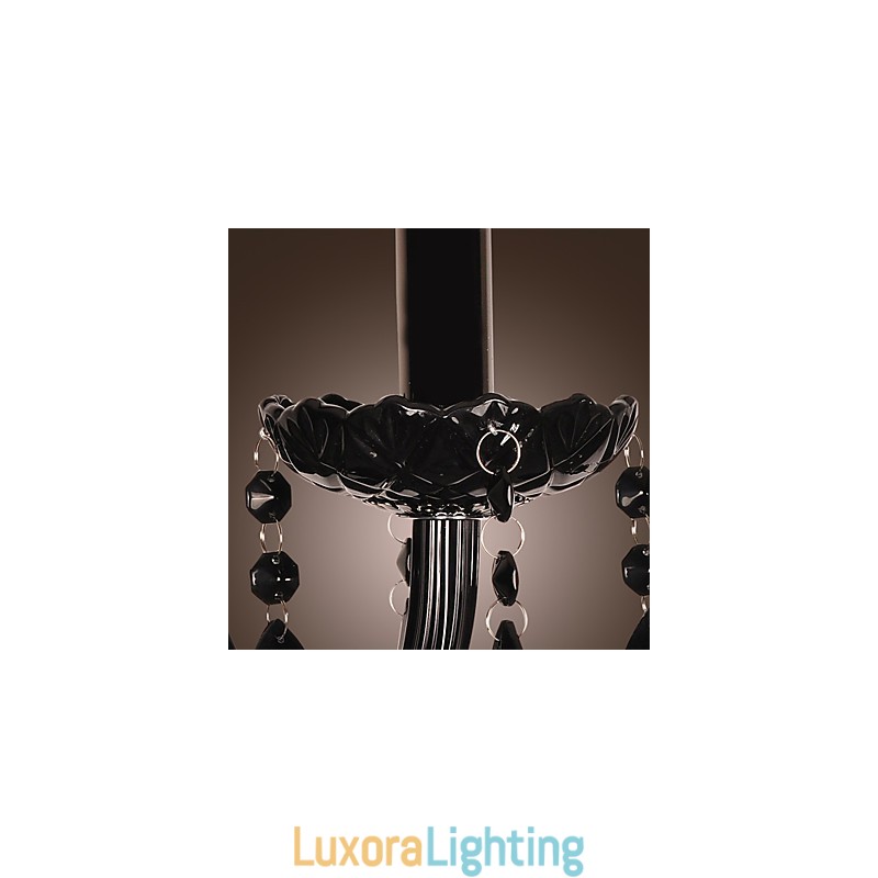 Designer Touch Decorative Black Crystal Wall Light with Candle Bulb