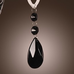 Designer Touch Decorative Black Crystal Wall Light with Candle Bulb