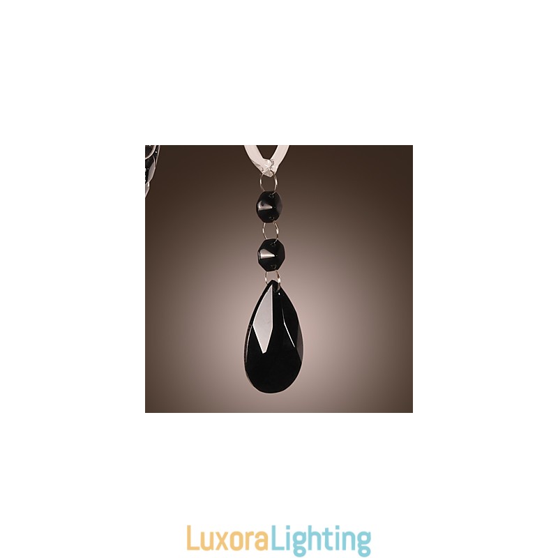 Designer Touch Decorative Black Crystal Wall Light with Candle Bulb