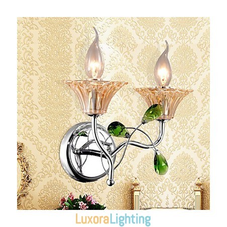 Designer Touch Decorative Wall Sconces Bathroom Lighting Candle Wall Lights Crystal Modern Contemporary Metal