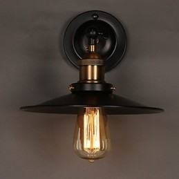 Designer Touch Decorative Creative Nordic Light Single Head Black Umbrella Wall Lamp Restoring Ancient Ways Light