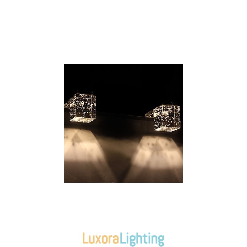 Designer Touch Decorative Modern Wall Light with Glass Bubble Cubic Shade Mirror Front Style