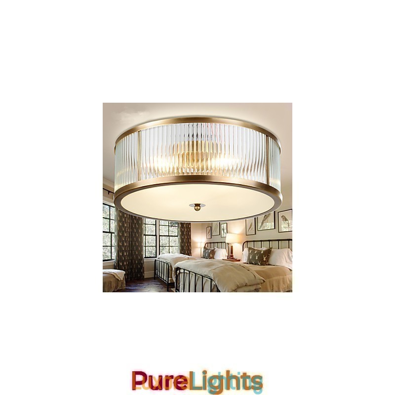 Designer Touch Decorative Traditional Classic Rustic Lodge Brass Metal Flush Mount