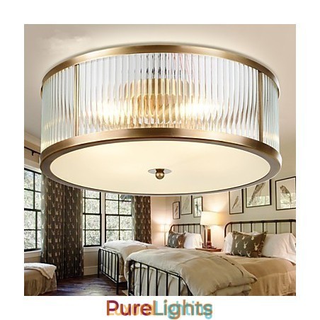 Designer Touch Decorative Traditional Classic Rustic Lodge Brass Metal Flush Mount