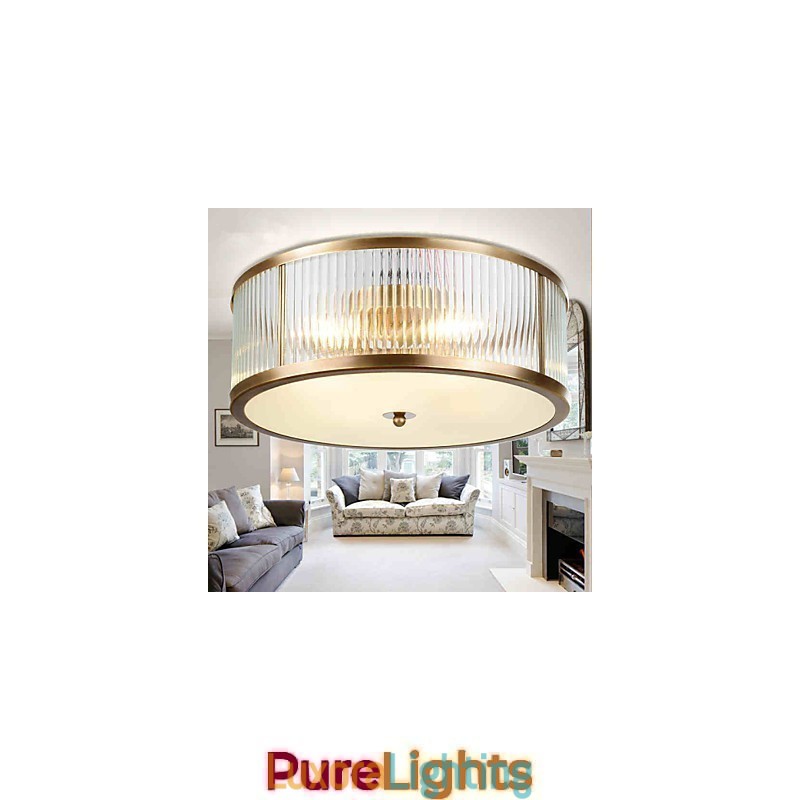 Designer Touch Decorative Traditional Classic Rustic Lodge Brass Metal Flush Mount