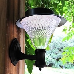 Designer Touch Decorative Outdoor Solar Power White Villa Wall Mount Garden Courtyard Door Path Light Lamp