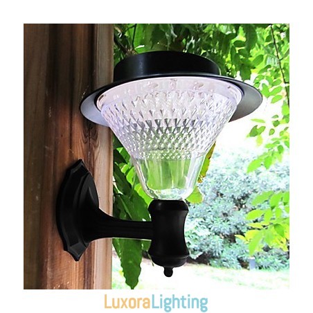 Designer Touch Decorative Outdoor Solar Power White Villa Wall Mount Garden Courtyard Door Path Light Lamp