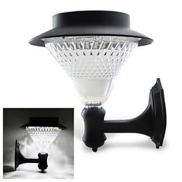 Designer Touch Decorative Outdoor Solar Power White Villa Wall Mount Garden Courtyard Door Path Light Lamp