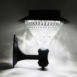 Designer Touch Decorative Outdoor Solar Power White Villa Wall Mount Garden Courtyard Door Path Light Lamp