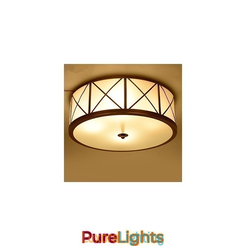 Designer Touch Decorative Traditional Classic Rustic Lodge Brass Metal Flush Mount