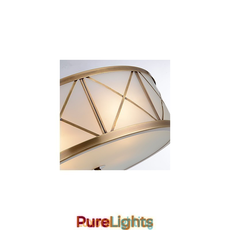 Designer Touch Decorative Traditional Classic Rustic Lodge Brass Metal Flush Mount