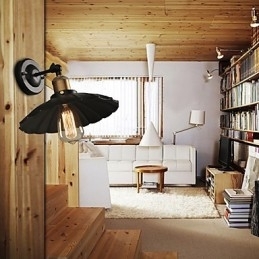 Designer Touch Decorative Ccreative Staircase Restoring Ancient Ways Single Head Black Dress Wrought Iron Wall Lamp