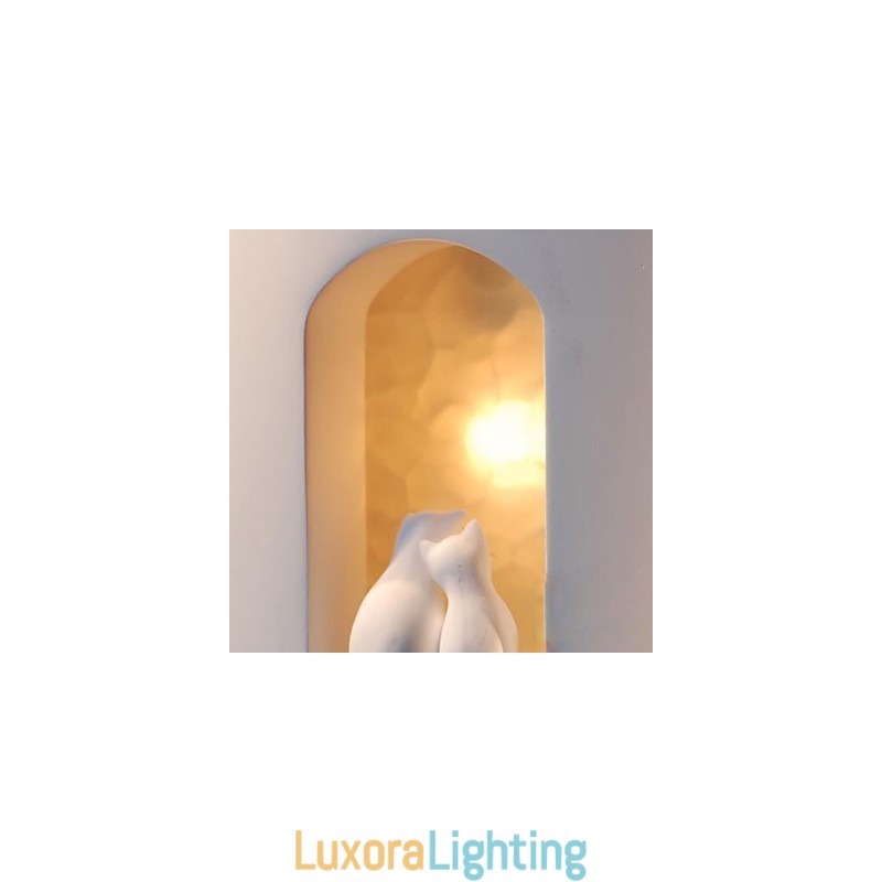 Designer Touch Decorative Fashion Warm Children Room Hanging Light Creative Kitty Plaster Wall Lamp Lights