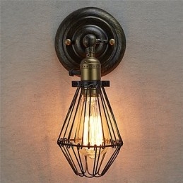 Designer Touch Decorative Vintage Style Industrial Opening and Closing Light Wall Sconce Cage Lamp Loft Restoring Ancient Ways Wall Lamp